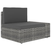Divano Modulare a 2 Posti-Sofa Modulare-Divanetto in Polyrattan Grigio 568477