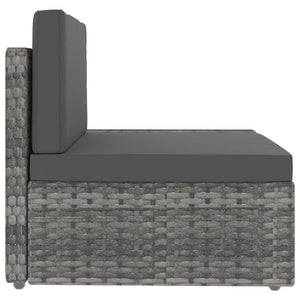 Divano Modulare a 2 Posti-Sofa Modulare-Divanetto in Polyrattan Grigio 568477