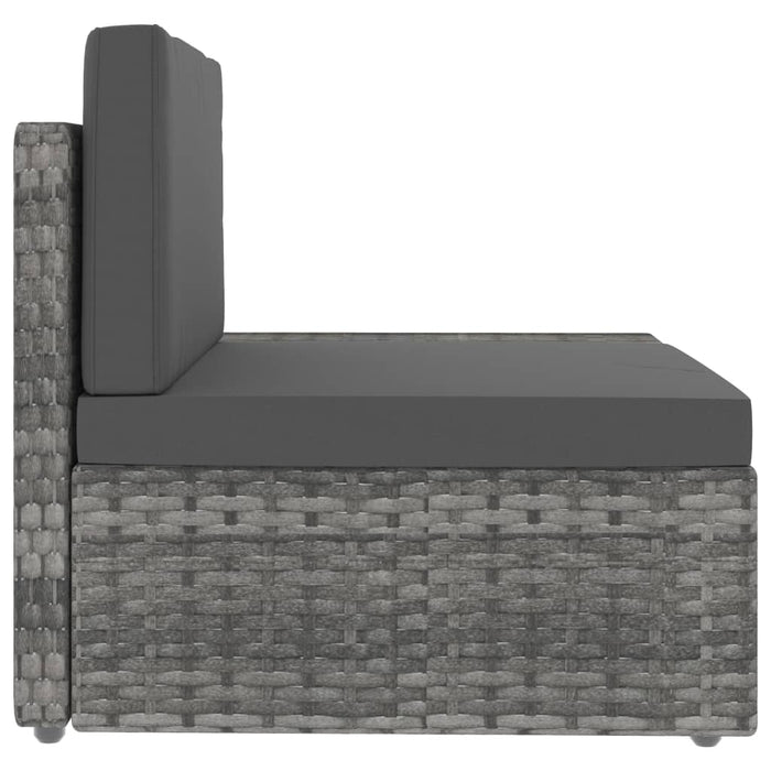 Divano Modulare a 2 Posti-Sofa Modulare-Divanetto in Polyrattan Grigio 568477