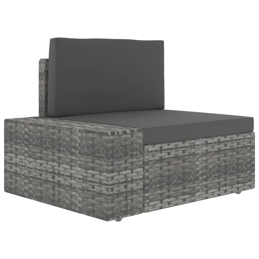 Divano Modulare a 2 Posti-Sofa Modulare-Divanetto in Polyrattan Grigio 568477