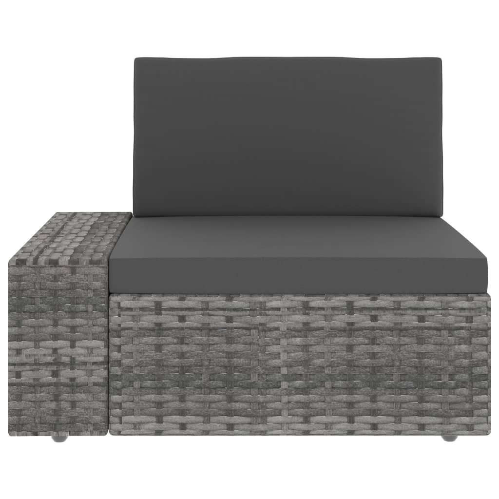 Divano Modulare a 2 Posti-Sofa Modulare-Divanetto in Polyrattan Grigio 568477