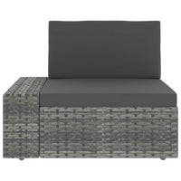 Divano Modulare a 2 Posti-Sofa Modulare-Divanetto in Polyrattan Grigio 568477