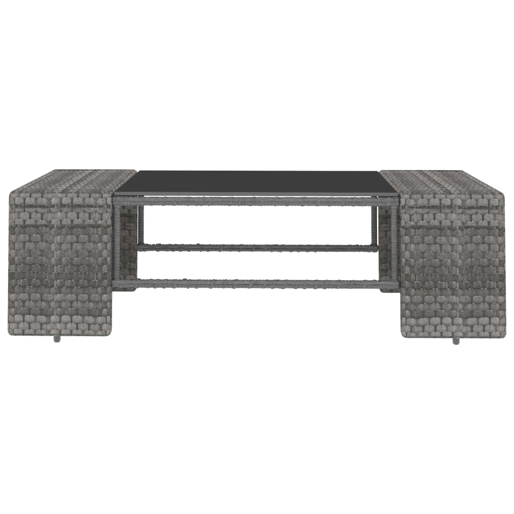 Set Divani da Giardino 3 pz in Polyrattan Grigio 49527