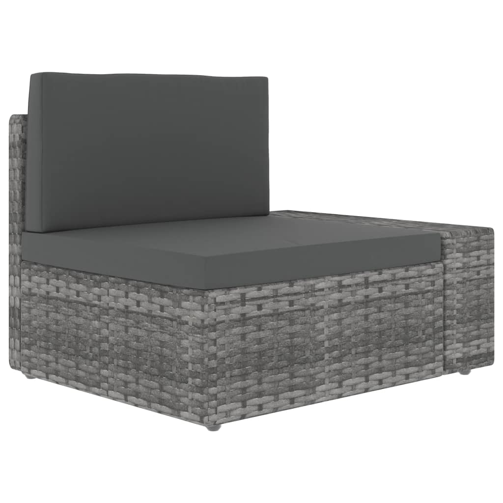 Set Divani da Giardino 3 pz in Polyrattan Grigio 49527