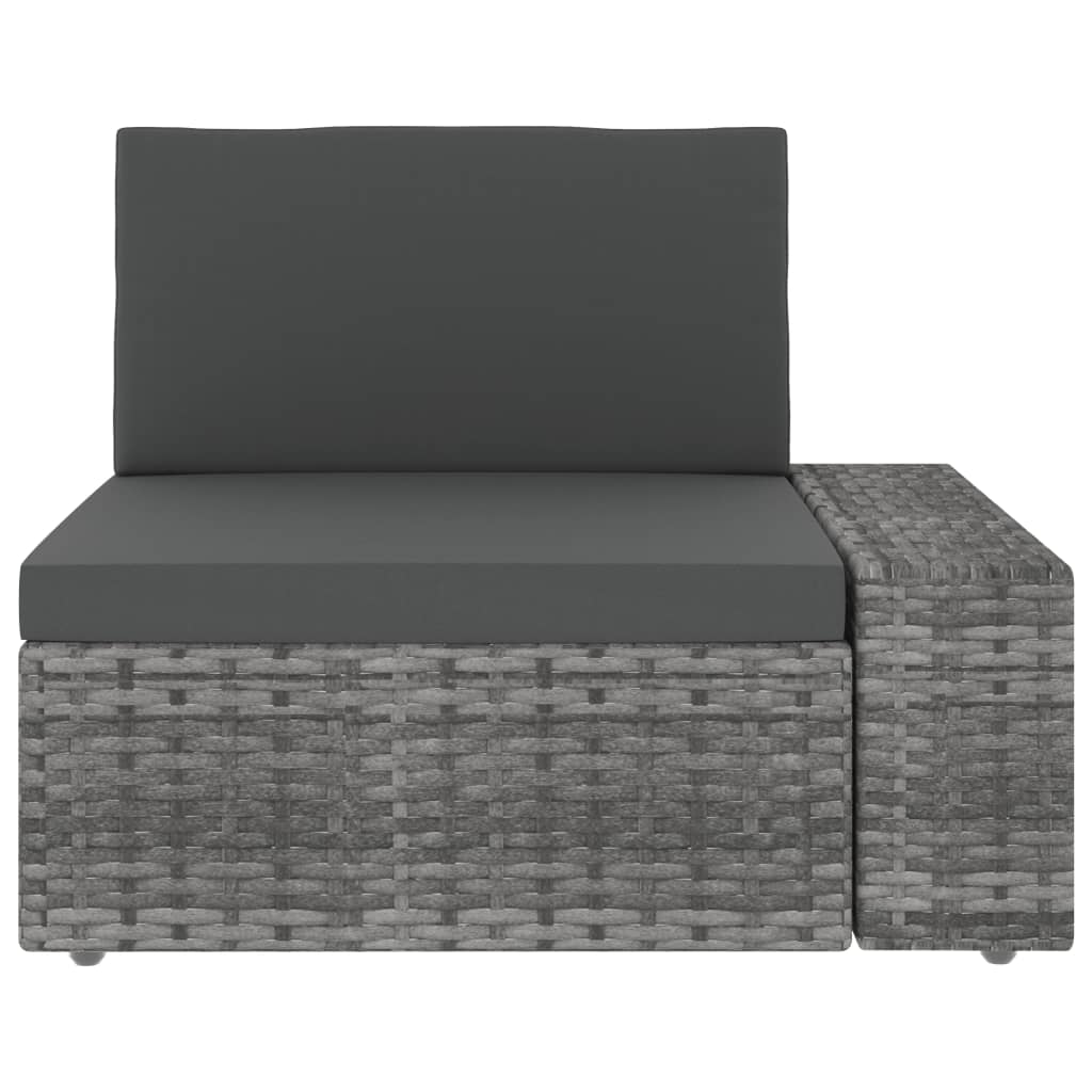 Set Divani da Giardino 3 pz in Polyrattan Grigio 49527