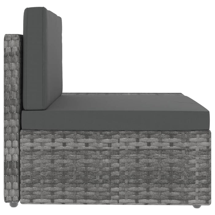 Set Divani da Giardino 3 pz in Polyrattan Grigio 49527