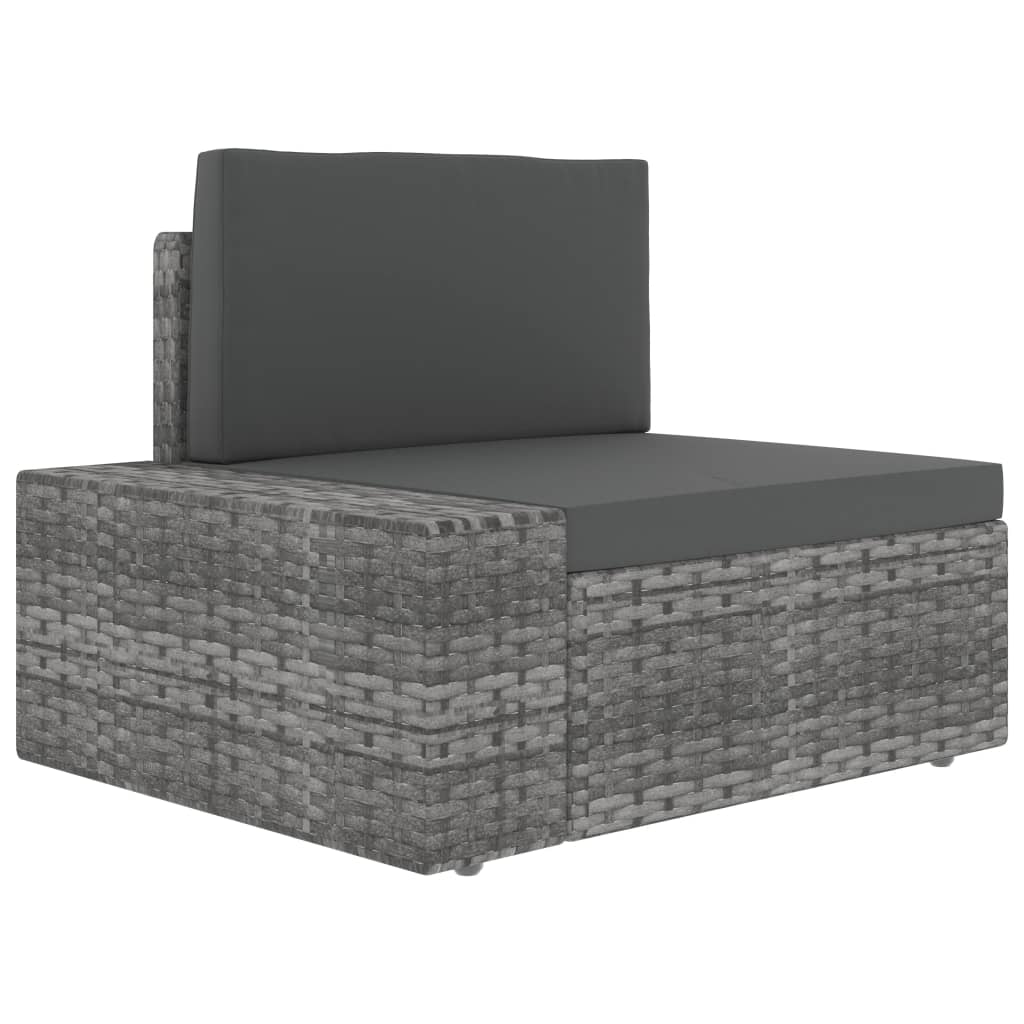 Set Divani da Giardino 3 pz in Polyrattan Grigio 49527