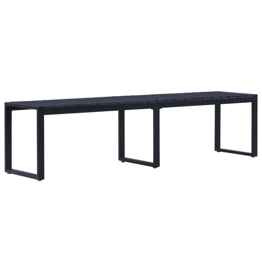 Panca da giardino mobili da giardino per esterni terrazza 180 cm pannello PS nero 02_0011276