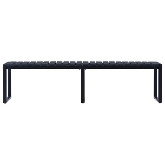 Panchina da Giardino 180 cm in Pannello PS Nero 49493