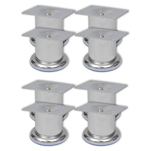 Piedini Rotondi per Divani 8 pz Cromati 60 mm