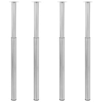 Gambe Telescopiche per Tavolo 4 pz Nichel Spazzolato 710-1100mm cod mxl 77907