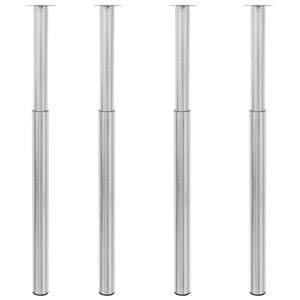 Gambe Telescopiche per Tavolo 4 pz Nichel Spazzolato 710-1100mm cod mxl 77907