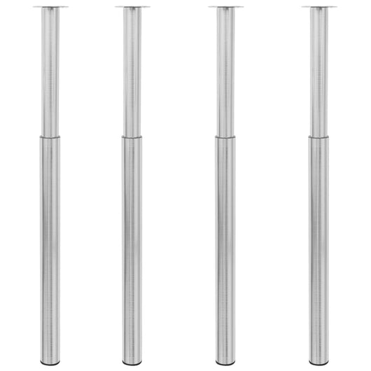 Gambe Telescopiche per Tavolo 4 pz Nichel Spazzolato 710-1100mm cod mxl 77907