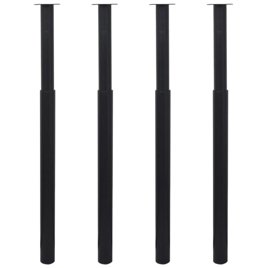 Gambe Telescopiche per Tavolo 4 pz Nero 710-1100 mm