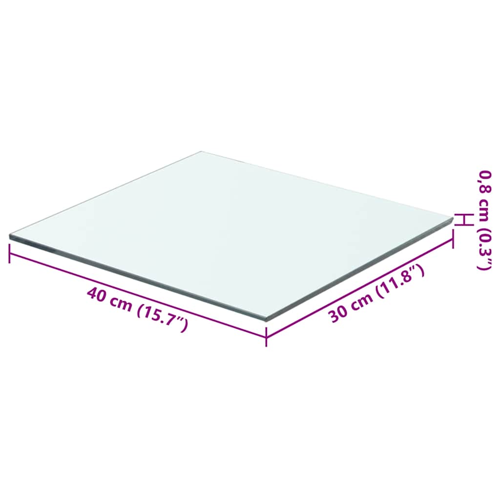 Mensole in Vetro Trasparente 2 pz 40x30 cm 3051556