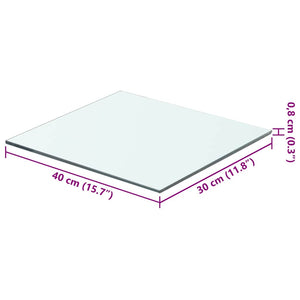 Mensole in Vetro Trasparente 2 pz 40x30 cm 3051556