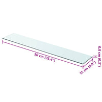 Mensole in Vetro Trasparente 2 pz 90x15 cm 3051578