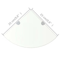 Scaffali Angolari 2 pz Supporti Cromati e Vetro 25x25 cm cod mxl 49160