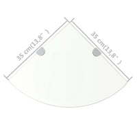 Scaffali Angolari 2 pz Supporti Cromati e Vetro 35x35 cm 3051593