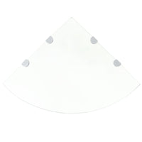 Scaffali Angolari 2 pz Supporti Cromati e Vetro Chiaro 45x45 cm cod mxl 33265