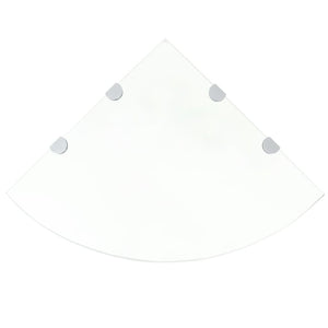 Scaffali Angolari 2 pz Supporti Cromati e Vetro Chiaro 45x45 cm cod mxl 33265