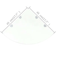 Scaffali Angolari 2 pz Supporti Cromati e Vetro Chiaro 45x45 cm 3051594