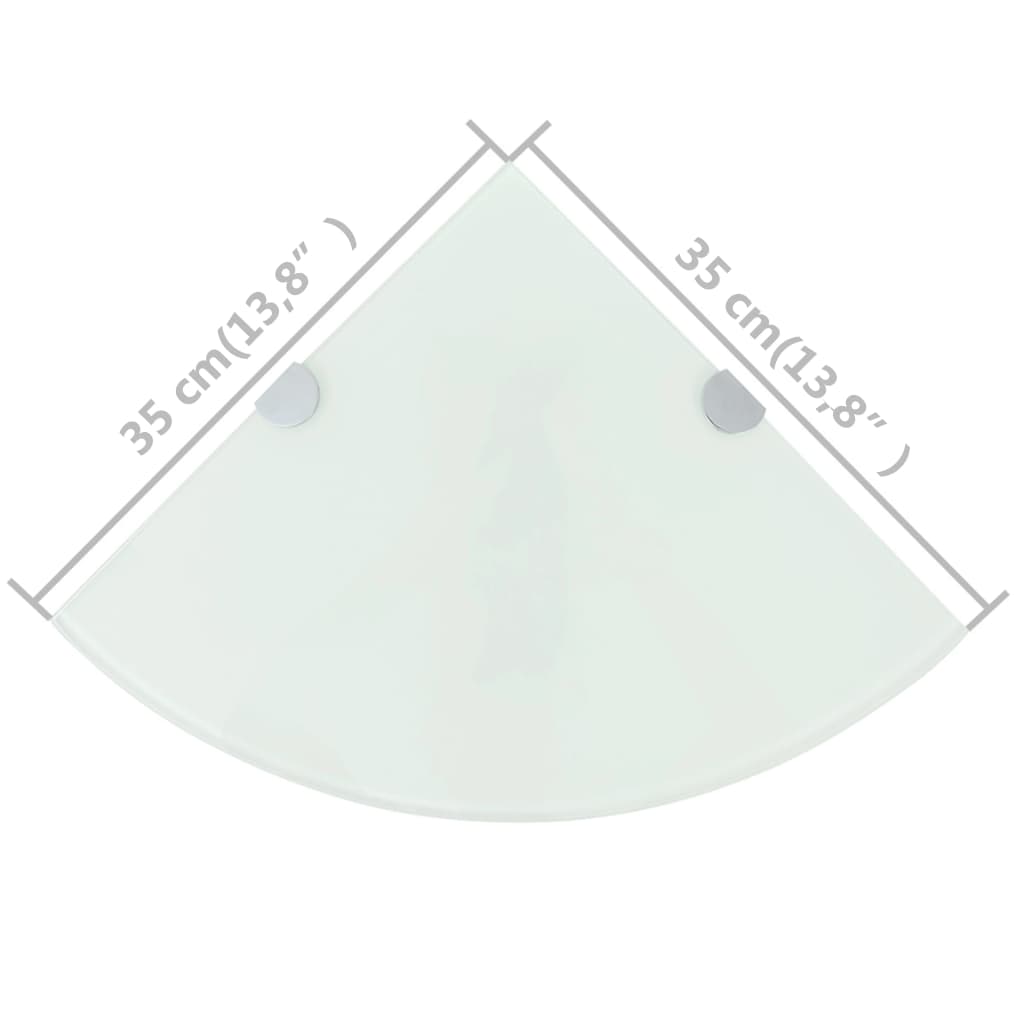 Scaffali Angolari 2 pz Supporti Cromati e Vetro Bianco 35x35 cm cod mxl 33085