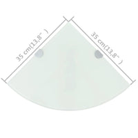 Scaffali Angolari 2 pz Supporti Cromati e Vetro Bianco 35x35 cm cod mxl 33085