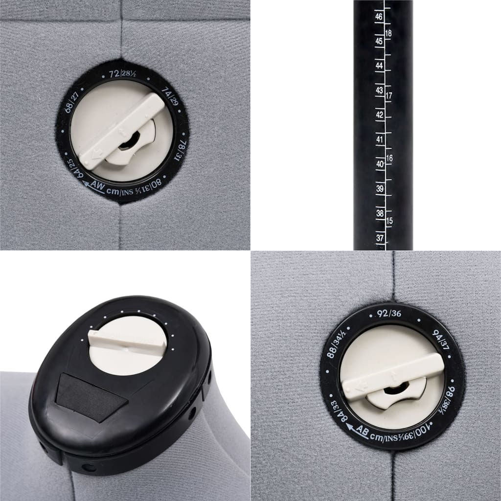 Manichino Femminile Regolabile Grigio Taglia S Size 33-40 288483