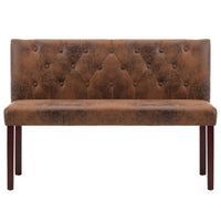 Panca 120 cm Marrone in Similpelle Scamosciata 288573