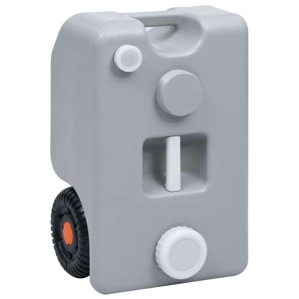 Serbatoio d'Acqua con Ruote per Campeggio 25 L Grigio 30132