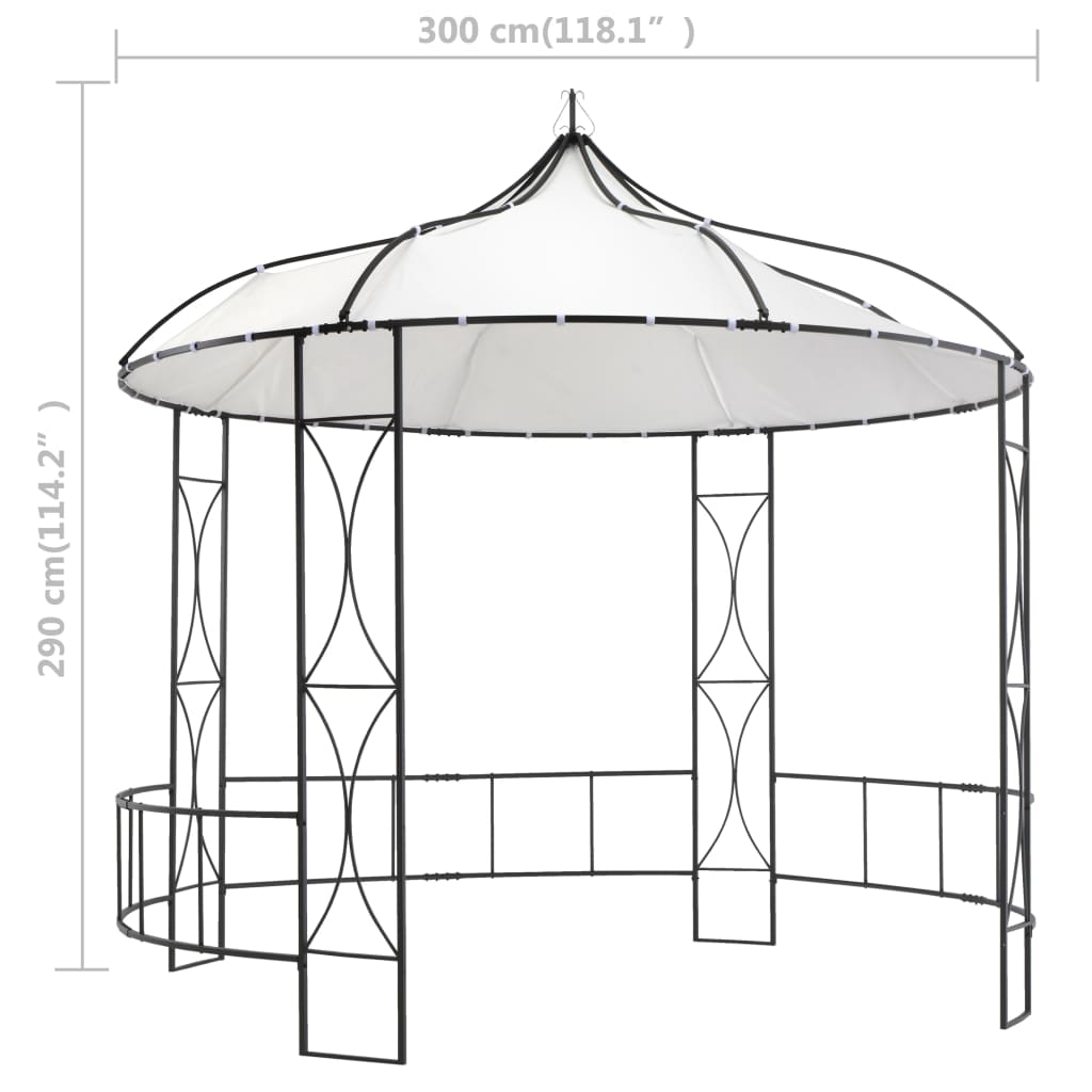 Gazebo 300x290 cm Bianco Rotondo 310030