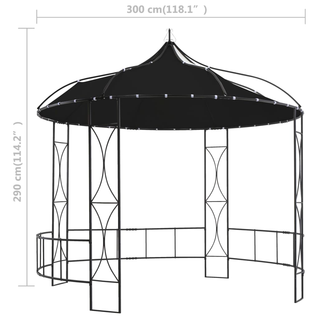 Gazebo 300x290 cm Antracite Rotondo 310031