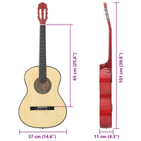 Chitarra Classica per Principianti Nera 4/4 39" in Tiglio 70106