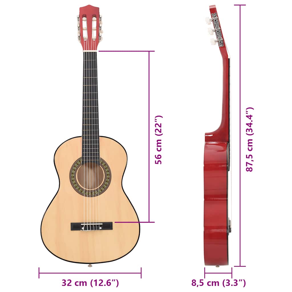 Chitarra Classica per Principianti e Bambini 1/2 34" in Tiglio 70122