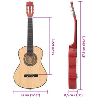Chitarra Classica per Principianti e Bambini 1/2 34" in Tiglio 70122