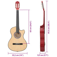 Chitarra Acustica Western con 6 Corde 38" in Legno di Tiglio 70130