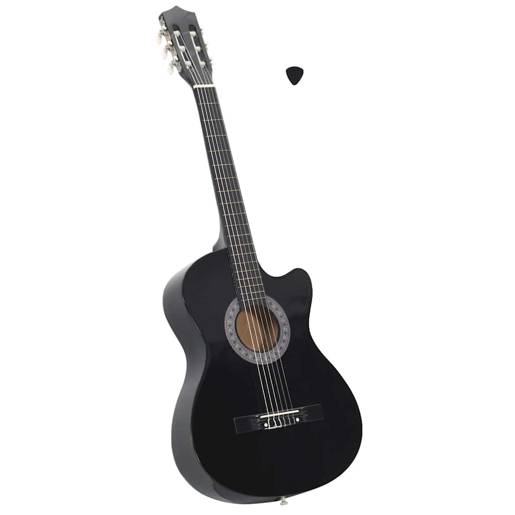 Chitarra Classica Cutaway Western con 6 Corde Nera 38"cod mxl 121404