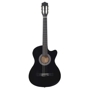 Chitarra Classica Cutaway Western con 6 Corde Nera 38"cod mxl 121404