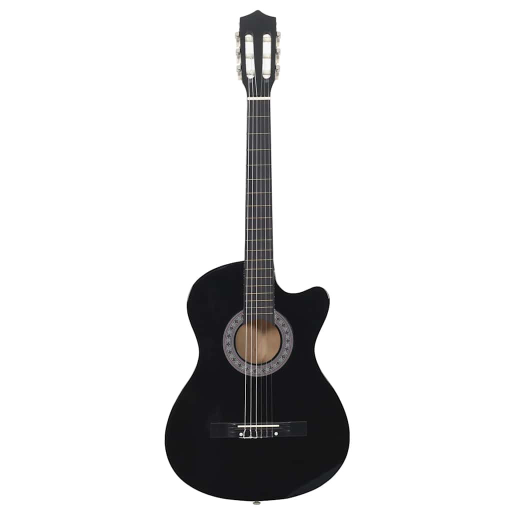 Chitarra Classica Cutaway Western con 6 Corde Nera 38" 70132