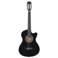 Chitarra Classica Cutaway Western con 6 Corde Nera 38" 70132