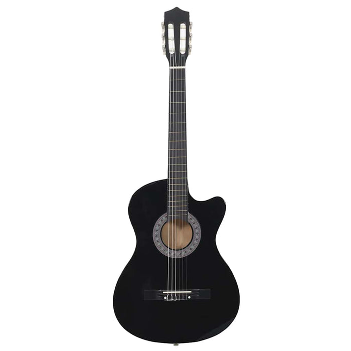 Chitarra Classica Cutaway Western con 6 Corde Nera 38" 70132