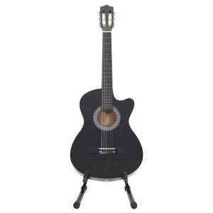 Set Chitarra Classica Western 12 pz con 6 Corde Nera 38" 70133