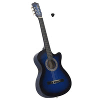 Chitarra Classica Cutaway Western 6 Corde 38" Blu Ombreggiato     cod mxl 75258