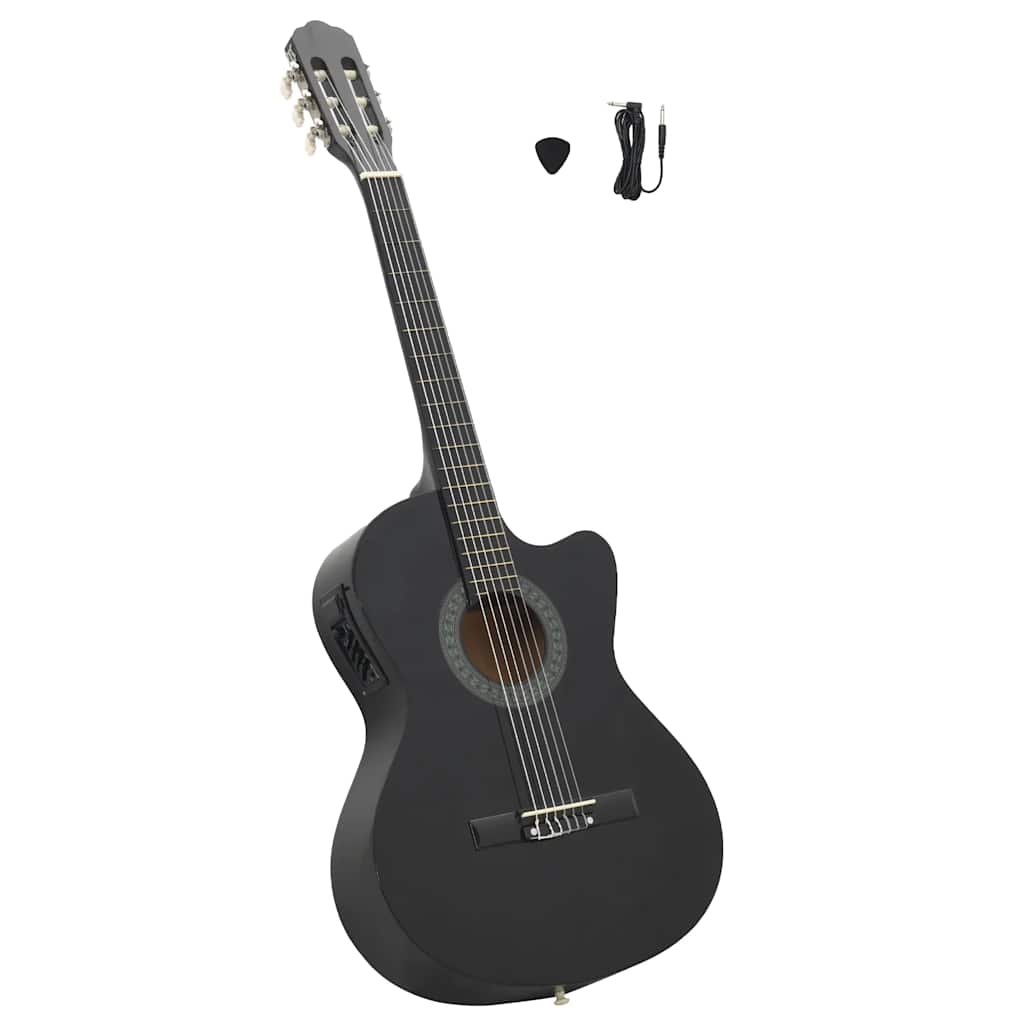 Chitarra Classica Western con Equalizzatore e 6 Corde Nera