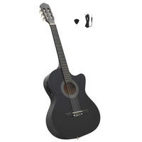 Chitarra Classica Western con Equalizzatore e 6 Corde Nera