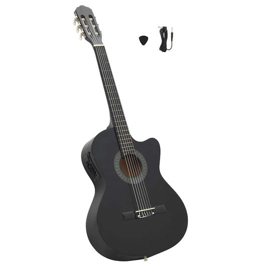 Chitarra Classica Western con Equalizzatore e 6 Corde Nera