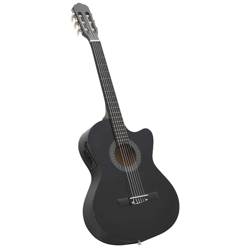 Chitarra Classica Western con Equalizzatore e 6 Corde Nera 70138