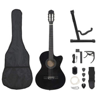 Set Chitarra Western 12 pz con Equalizzatore e 6 Corde Nera cod mxl 70179
