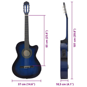 Chitarra Classica Western con Equalizzatore e 6 Corde Blu 70140